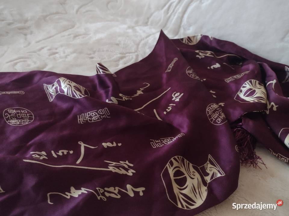 Jedwabny szal wieczorowy z Dubaju szalik100 Dodatki Kraków sprzedam