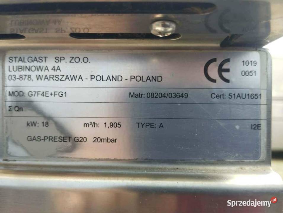 Kuchnia Gazowa 4 Pal Z Piekarnikiem Gazowym