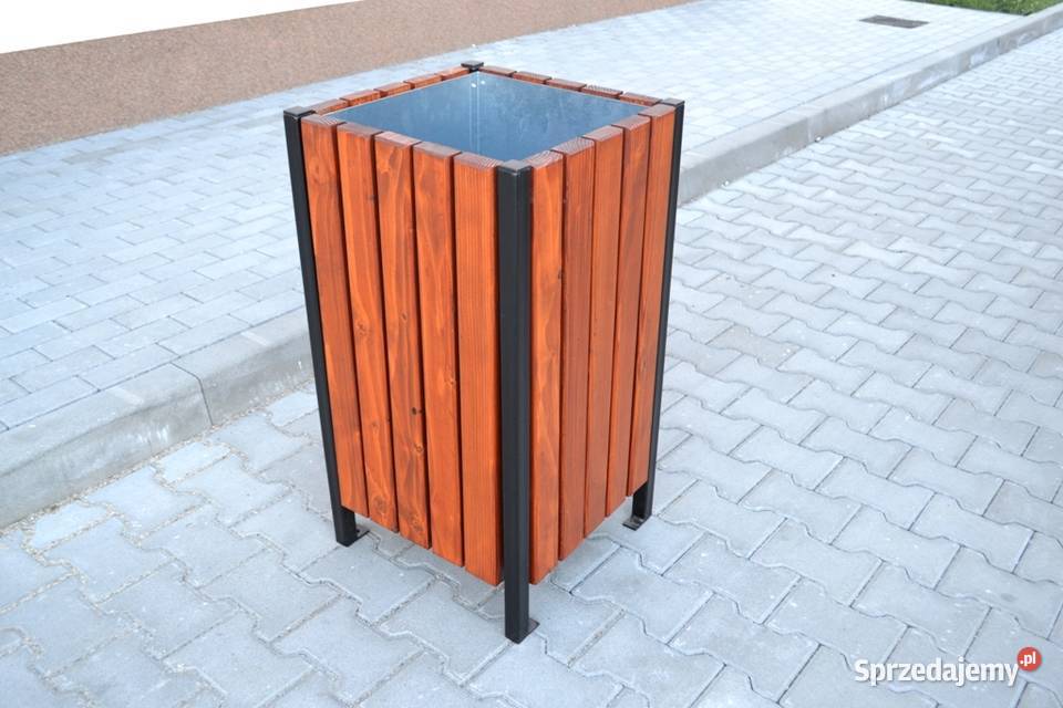 Kosz na śmieci odpady odpadki stalowo drewniany Zalesie sprzedam