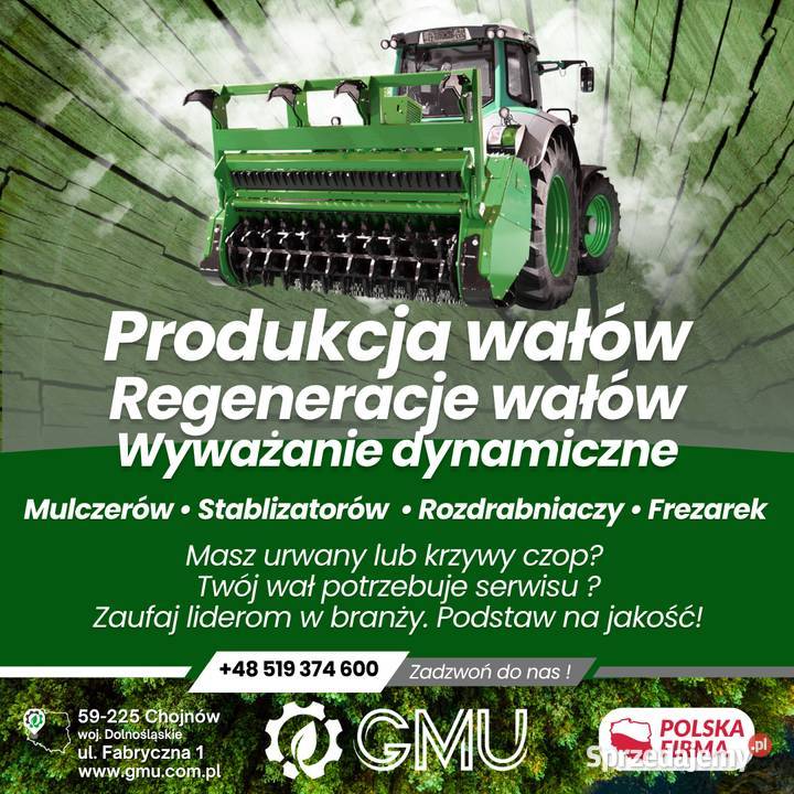 Wyważanie dynamiczne wałów do maszyn rolniczych Serwis maszyn i urządzeń dolnośląskie Chojnów