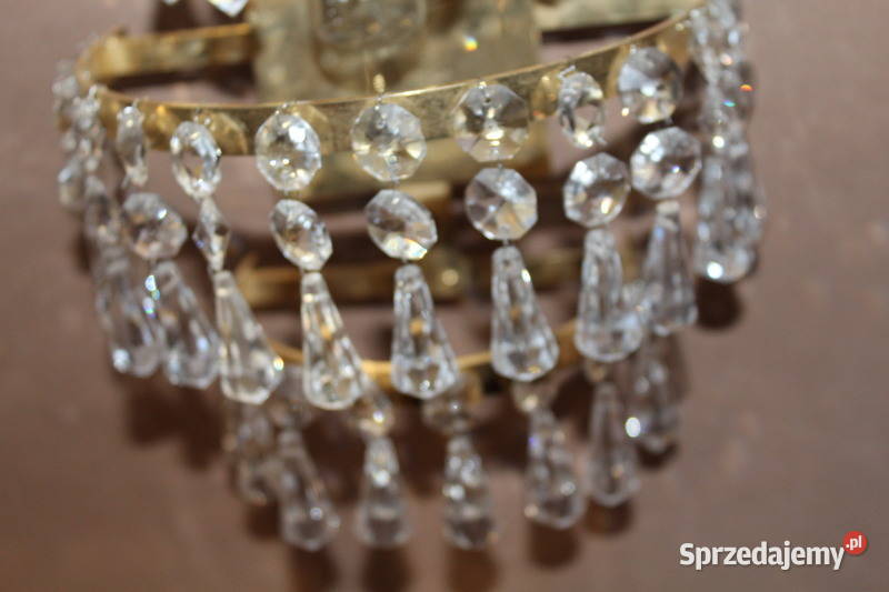 Para kinkietów z kryształkami 412 Antyki Szczecin