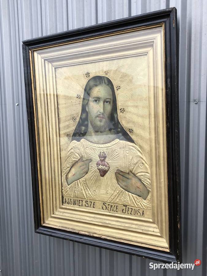 Polska ikona przedwojenna Najświętsze serce Łowicz sprzedam