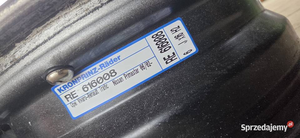 Felgi Stalowe Renault Trafic Vivaro Primastar 16 Motoryzacja Rzeszów sprzedam