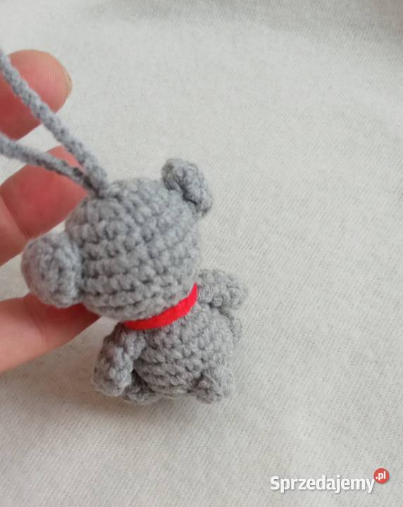 Miś koala wykonany na szydełku brelok zawieszka Łask