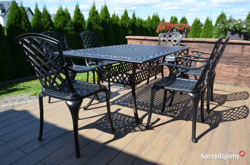Meble ogrodowe metalowe komplet 68 osób beże i brązy  Lisia Góra sprzedam