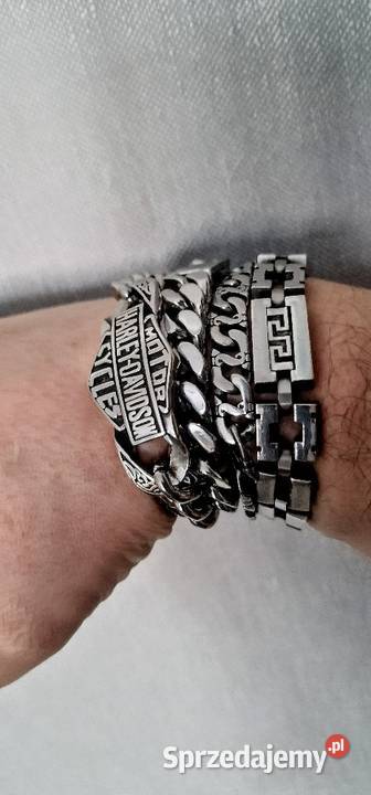 masywna stalowa bransoletka czaszka Harley Moda i Styl mazowieckie Sochaczew-Wieś