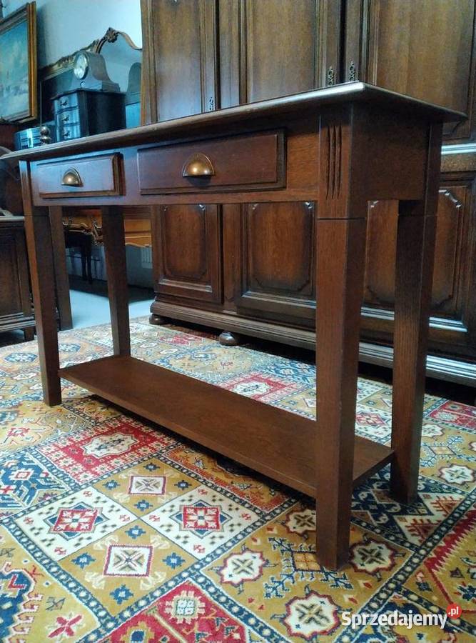 Konsola dębowa stolik przyścienny sprzedam