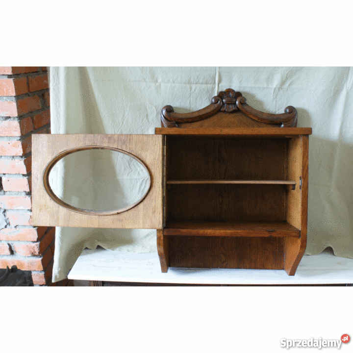 Przepiękna szafeczka wisząca z kryształową szybą wielkopolskie