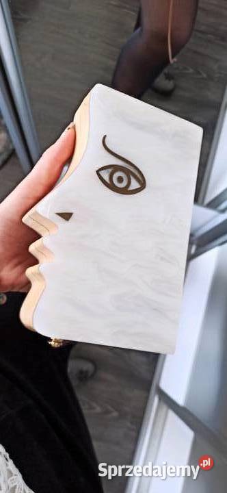 Torebka kopertówka akryl drewno handmade TANIO Warszawa