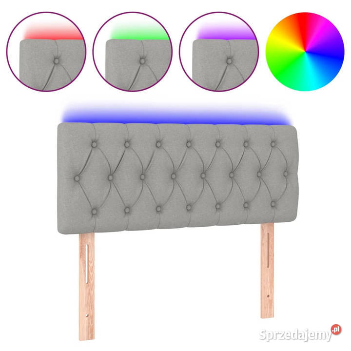 Zagłówek do łóżka z LED jasnoszary 90x7x7888 mazowieckie Warszawa