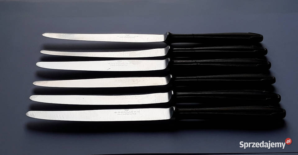 Noże obiadowe BAKELIT Gerlach sztućce PRL Sztućce śląskie Dąbrowa Górnicza