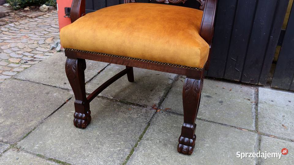 Unikatowy Neorenesansowy Fotel Tron Do Biurka Ziębice