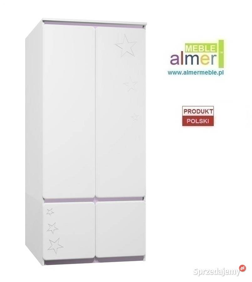 szafa klasyczna biała STARS MDF C16 90x55 w200 Kościan