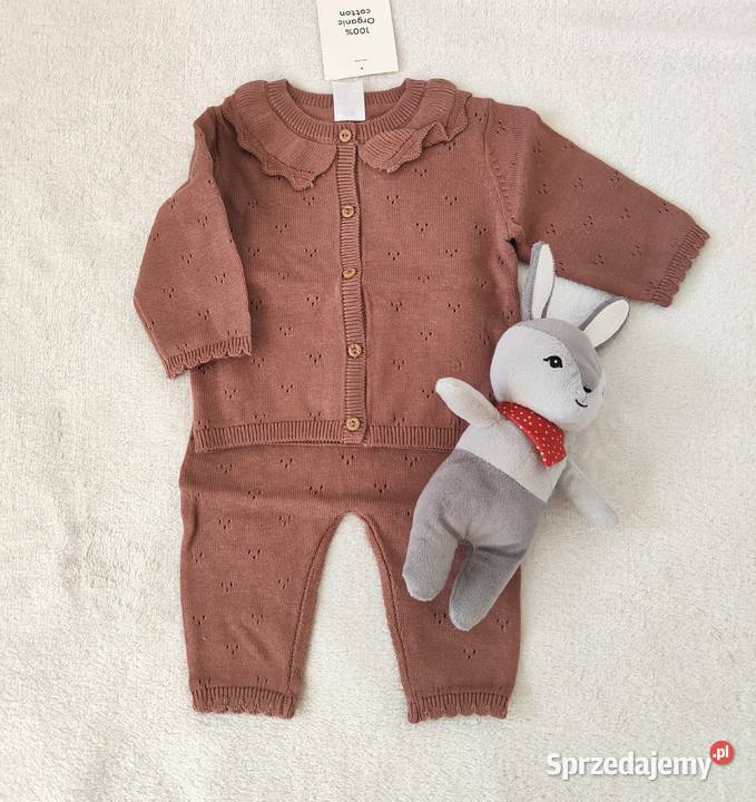 Komplet HM 56 bawełna brązowy kardigan sweter Szczecin