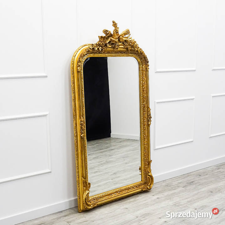 Stylowe Lustro w ZŁOTEJ RAMIE ZDOBIONE Lustro Kalisz