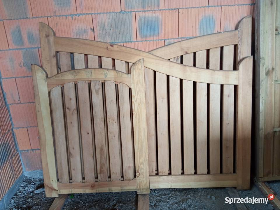 Drewniana brama furtka solidny komplet Lemierzyce