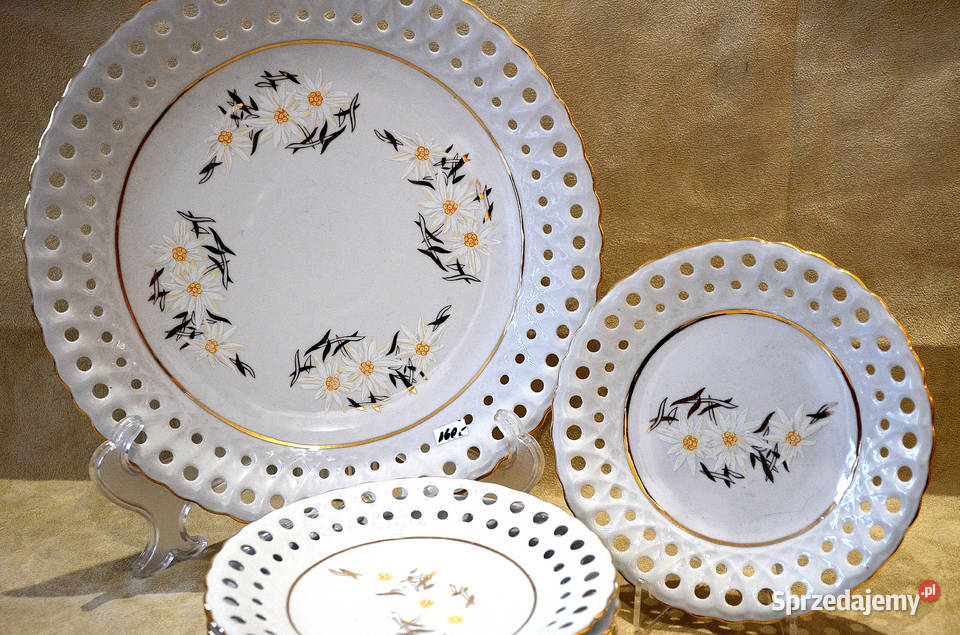 Owocarka duża i mała zestaw deserowy porcelana Środa Wielkopolska