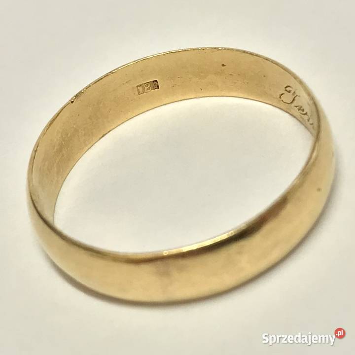 Złota OBRĄCZKA damska 750 18K Jerusalem PIĘKNA Warszawa