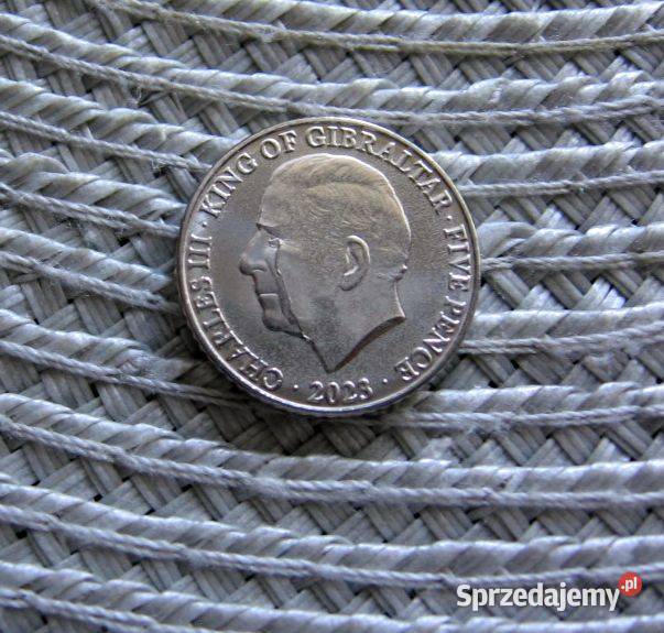Gibraltar 5 Pensów 2023r Karol III Mennicza wielkopolskie Kalisz