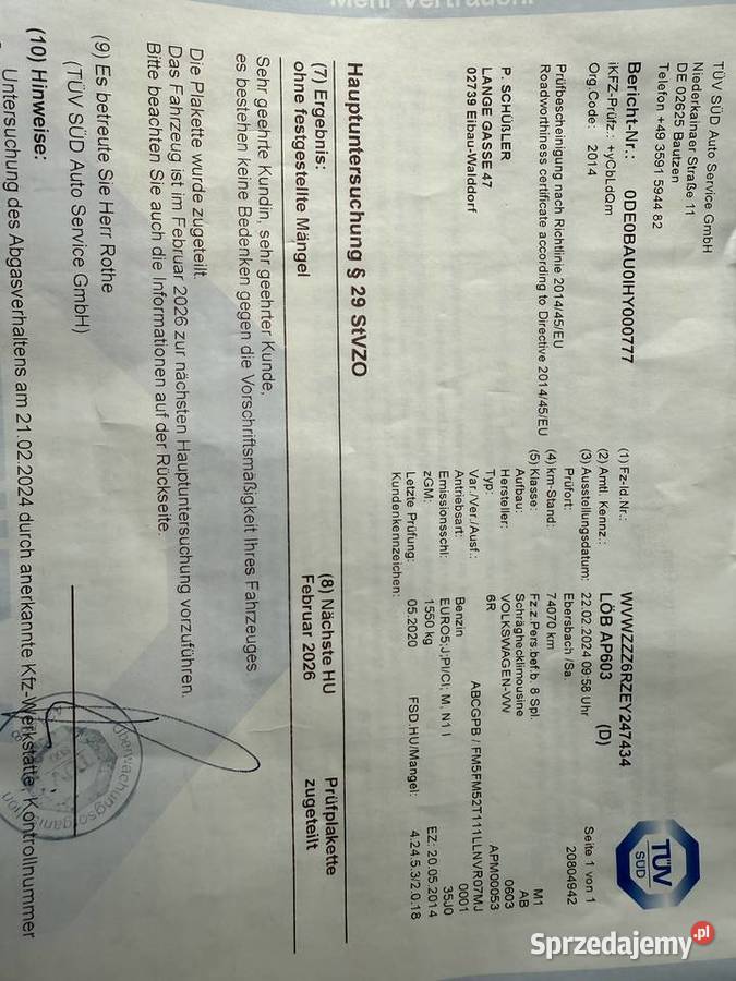 Volkswagen Polo z Niemiec OPŁACONY 30 czujnik deszczu Zgorzelec