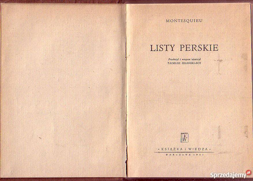 0620 LISTY PERSKIE MONTESQUIEU Czyrna sprzedam