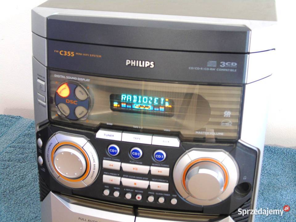 Wieża Philips FWC355 CD AUX RDS magnetofon Jasło