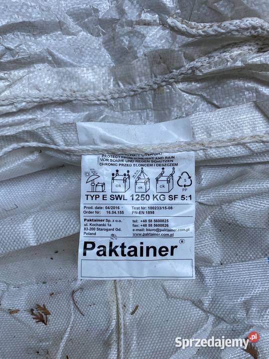 Dwa duże big bagi na ciężar 1250 marki Paktainer Pozostałe mazowieckie Warszawa