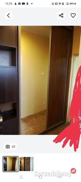 Szafa brązowa przesuwna z lustrem pokoju Czernikowo