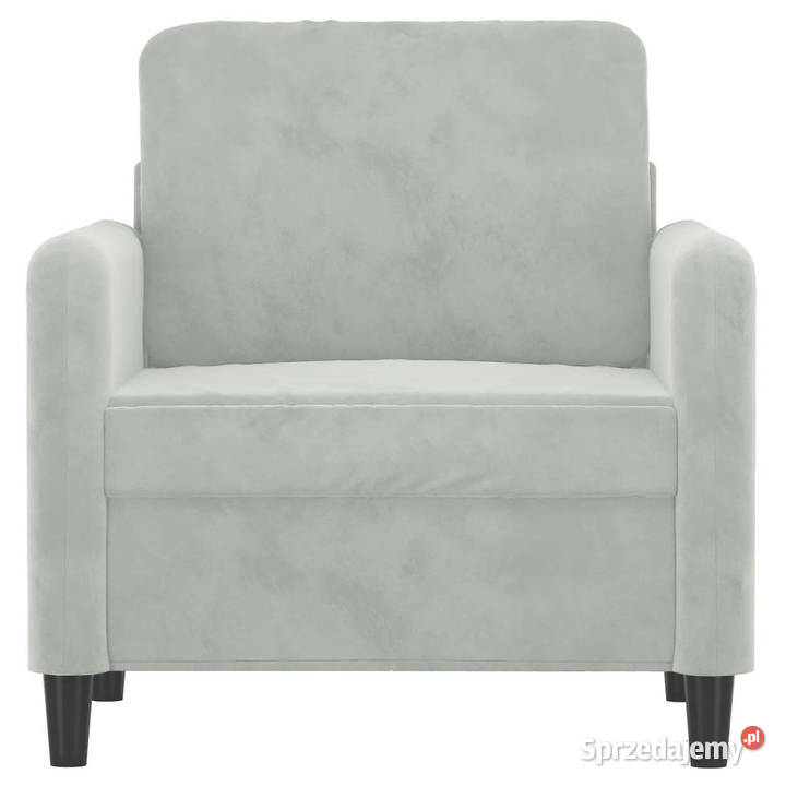 Fotel jasnoszary 60 obity aksamitem WM359422 Warszawa