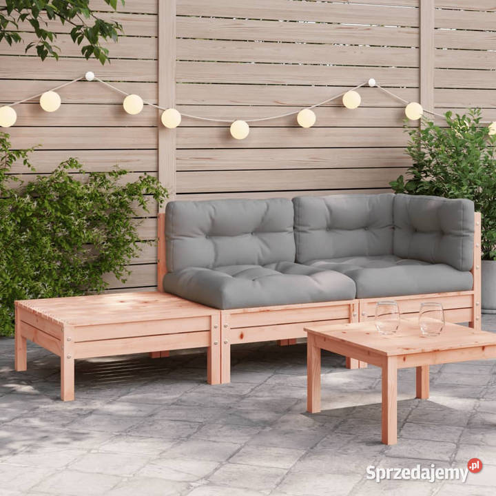 Sofa ogrodowa z poduszkami i podnóżkiem drewno Krzesła ogrodowe Warszawa sprzedam
