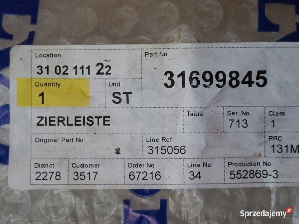 VOLVO XC90 19 LISTWA WYKOŃCZENIOWA CHROM DRZWI