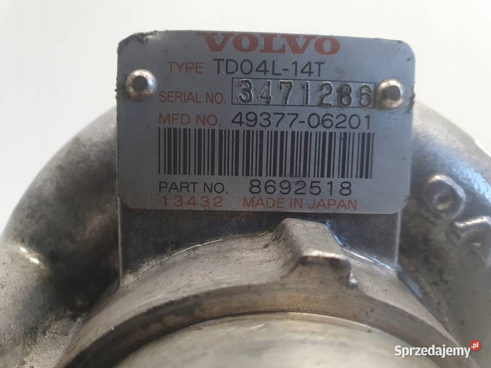 Volvo XC90 25 T TURBOSPRĘŻARKA turbo TD04L14T lubelskie Janów sprzedam