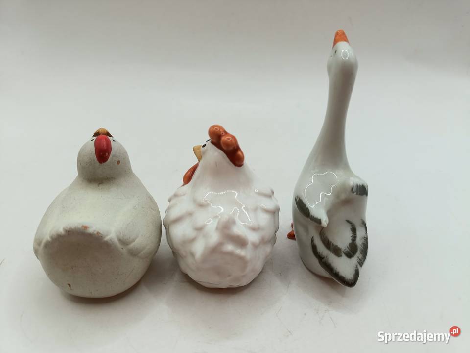 Figurki mini ptaki drób wiosenne dekoracje sprzedam