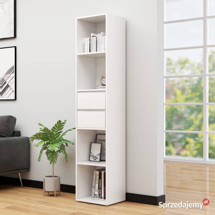Szafka na książki biała 36x30x171 materiał Warszawa