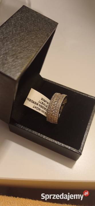 Pierścionekobrączka wysadzana cyrkoniami 15 NOWY Warszawa