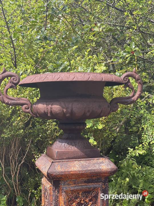 Ogromna 1 metr pałacowa donica żeliwna 60 Bystrzyca Kłodzka