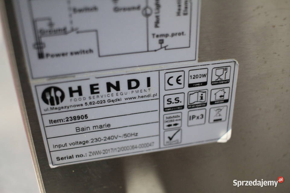 Hendi podgrzewaczbemar z kranem spustowym GN 11 Pszczyna