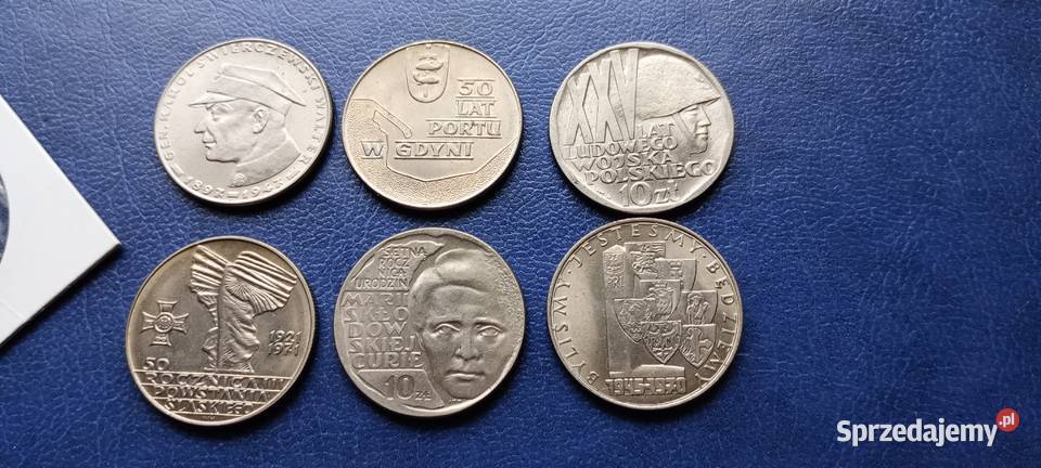 Stare monety 6 monet 10 złotych PRL Polska Lesko