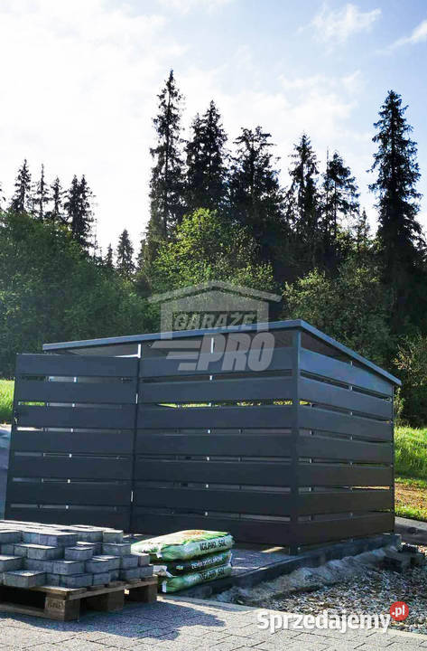 Wiata śmietnikowa 25x15m Antracyt Schowek samodzielny Mrągowo