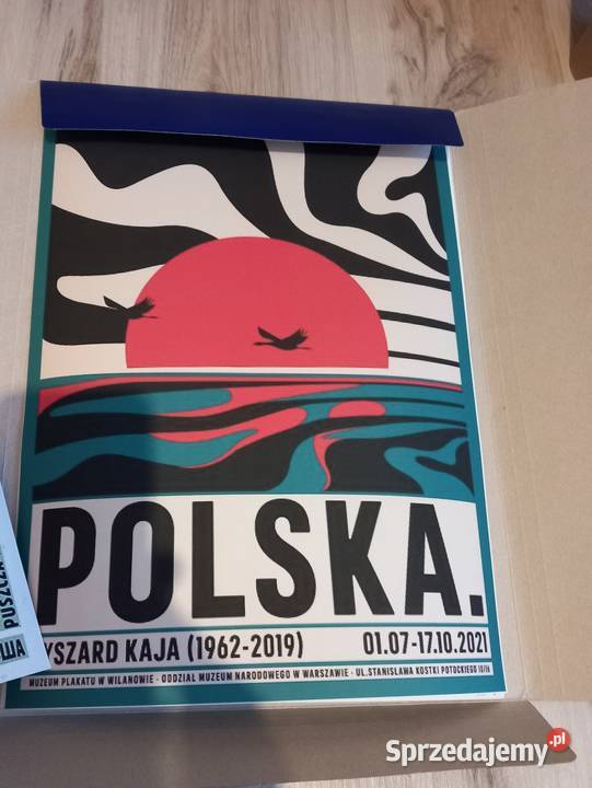 Plakat A3 Polska vintage style niebieski warmińsko-mazurskie Olsztyn