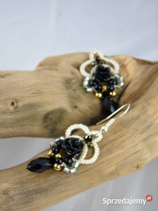 Kolczyki koronkoweróżne kolory Wiśniowa