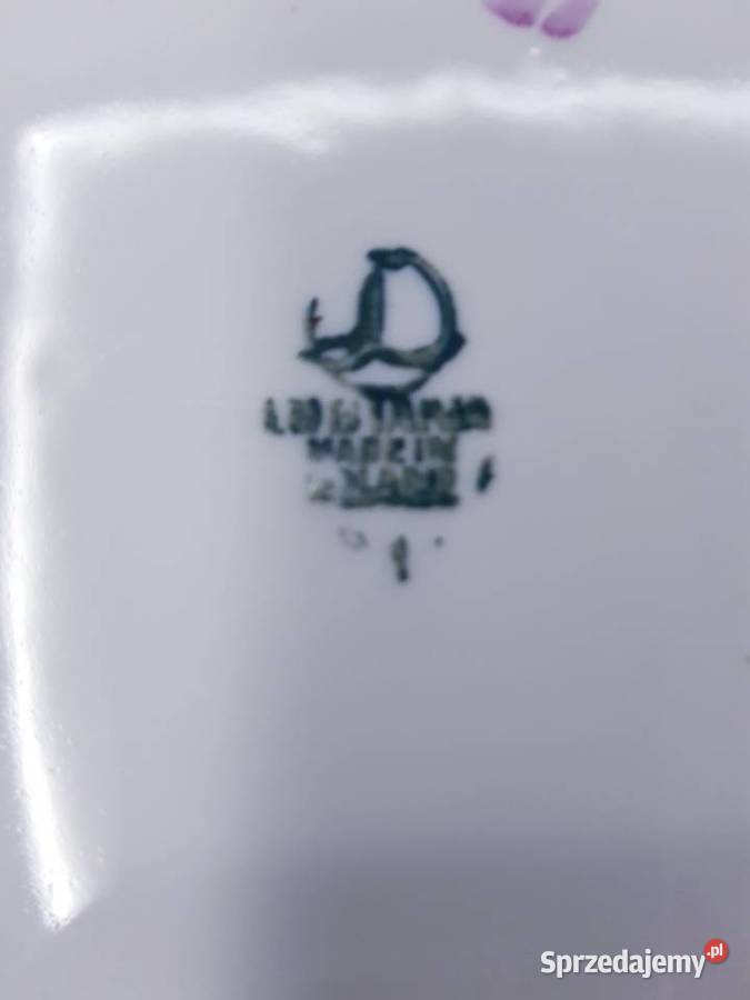 Stary porcelanowy talerz vintage Lubiana biały Dąbrowa Górnicza