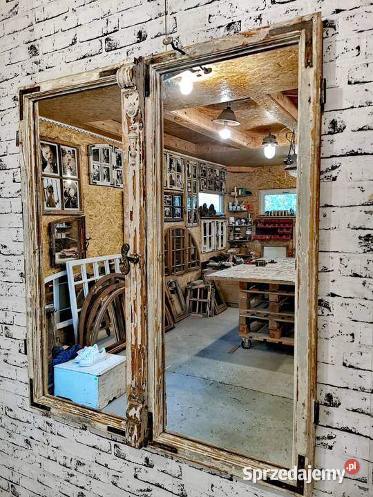 Lustro z ramy okiennej Stare okno Płońsk
