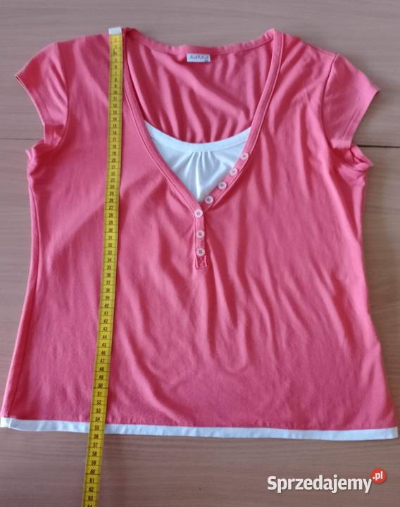 BLUZKA dekolt V rękawki motylek warstwowa czerwony sprzedam