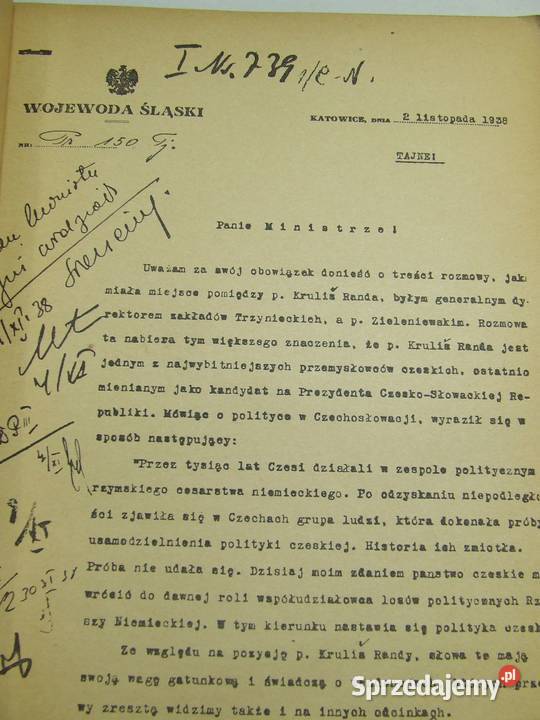 Polnische Dokumente zur Vorgeschichte des Antykwariat Czeladź