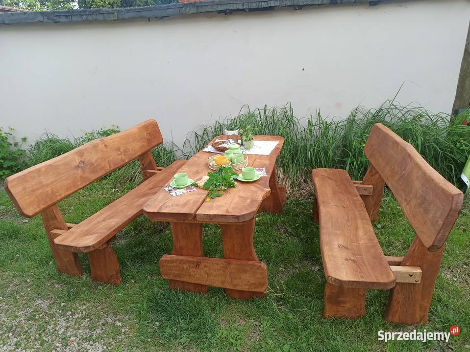Meble ogrodowe z bali Woźniki