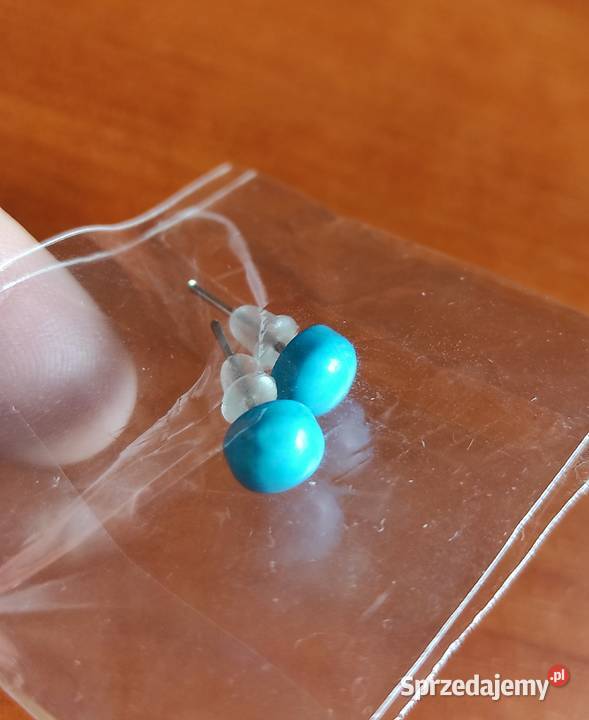 Niebieskie kolczyki NOWE posrebrzane