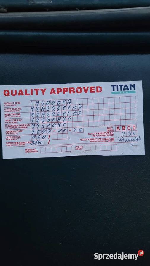 Zbiornik na paliwo Titan Fuelmaster FM5000PA Olkusz