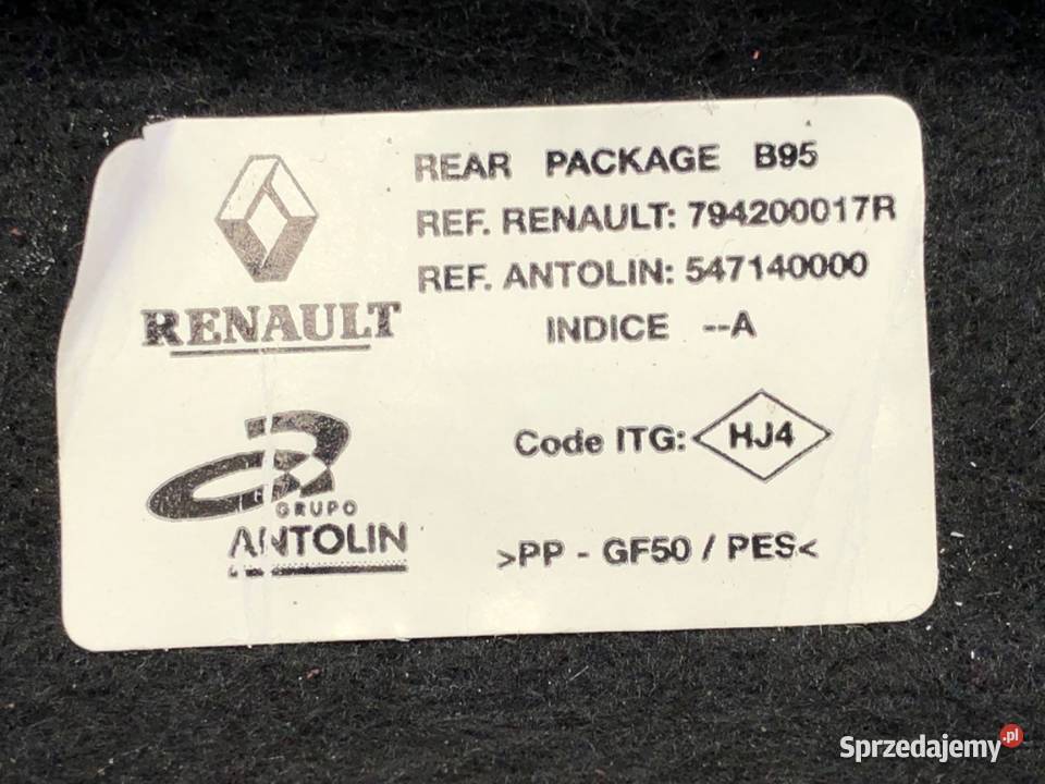 PÓŁKA TYŁ RENAULT MEGANE III 794200017R