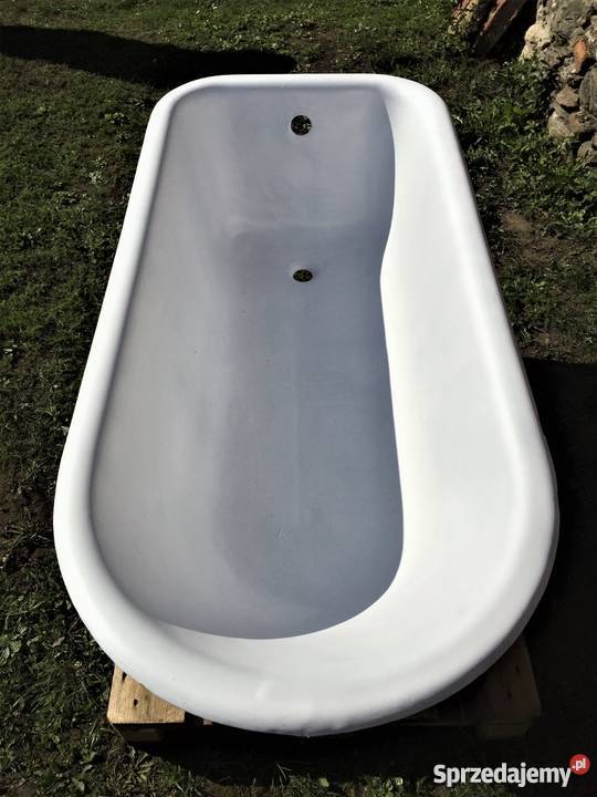 PIĘKNA STARA ŻELIWNA WANNA SYGNOWANA FAKTURA biały Dom i Ogród Bielawa